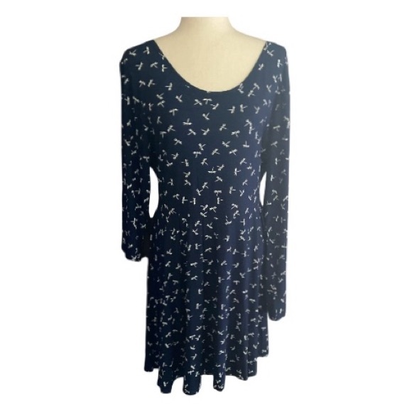 NWT-ASOS CURVE-MAVY BLUE FIT AND FLARE DRESS-WOMENS SIZE 16 - Picture 1 of 7